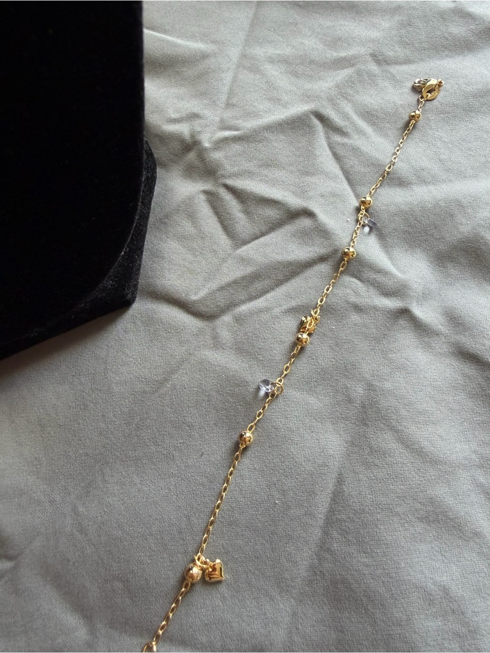 Gold Heart Charm Choker Necklace - Women Jewelry - Picture 2 of 2